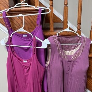 Ameona Mauve & Magenta Sleeveless Mastectomy Tops Trio